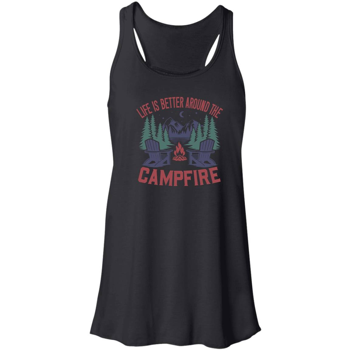 Life is Better Around the Campfire Flowy Racerback Tank