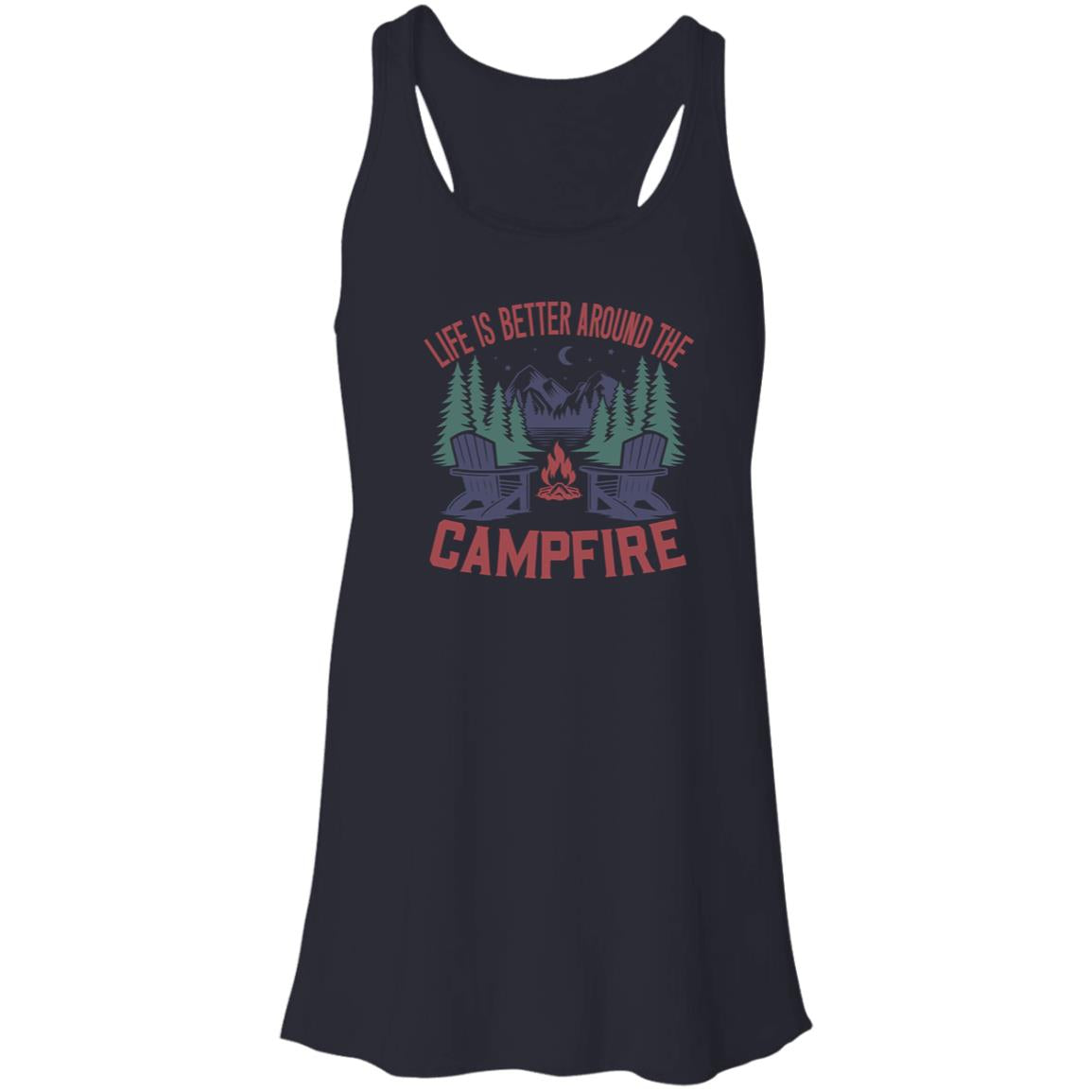 Life is Better Around the Campfire Flowy Racerback Tank