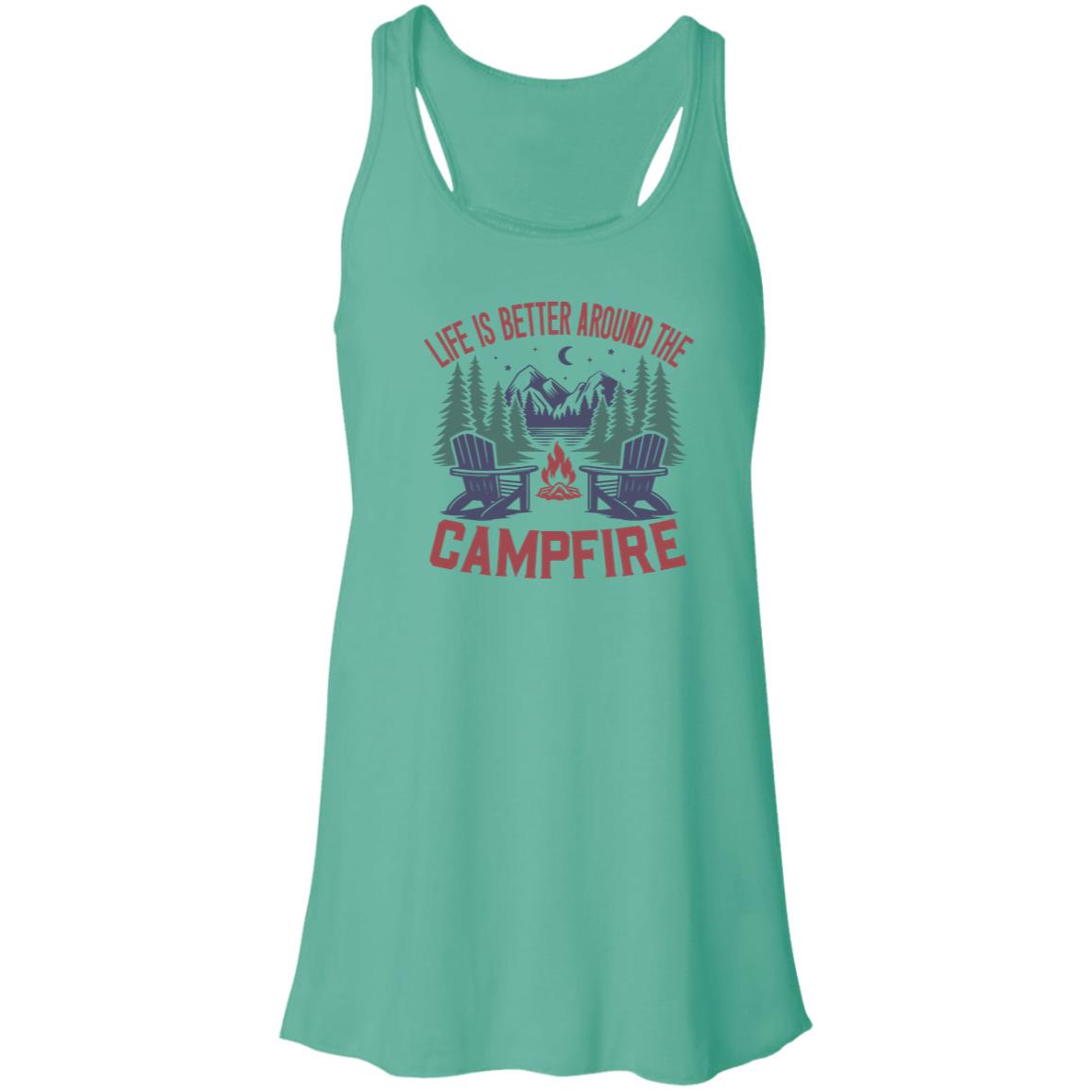 Life is Better Around the Campfire Flowy Racerback Tank