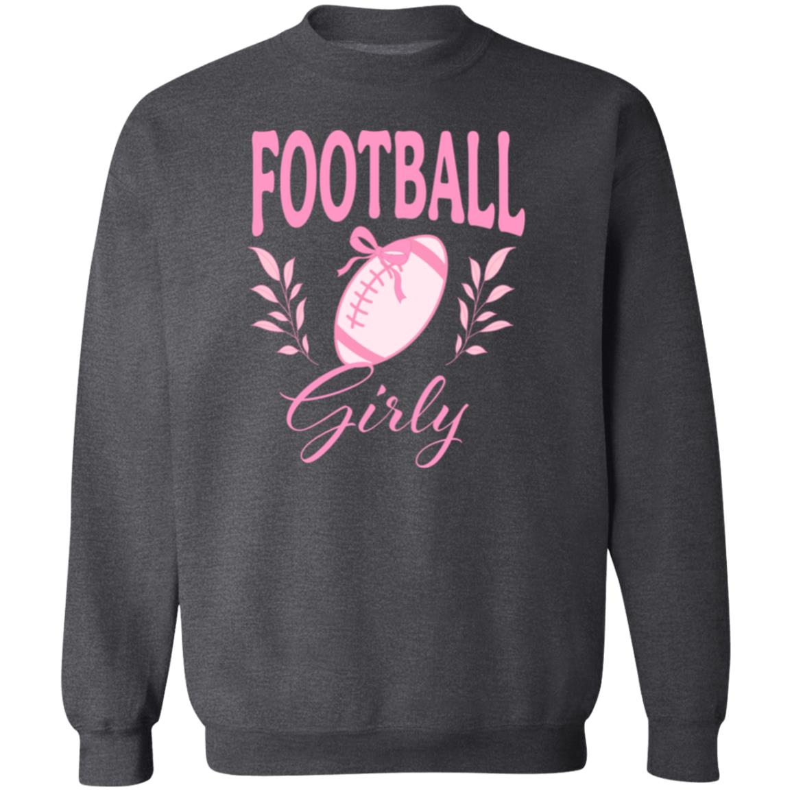 Football Girly Cozy Crewneck Pullover Sweatshirt