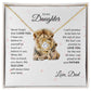 To My Daughter Love Knot Lion Necklace